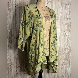 LulaRoe Green  Sheer Floral Kimono